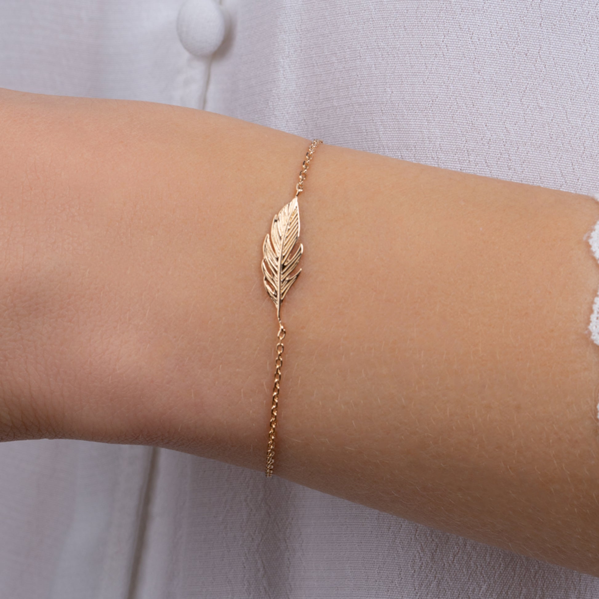 BRACELET PLUME DORÉE